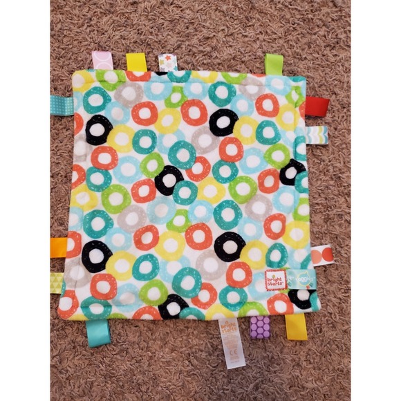 Taggies Bright Starts Circles Yellow Security Blanket‎ Lovey Spring Summer - Picture 1 of 3